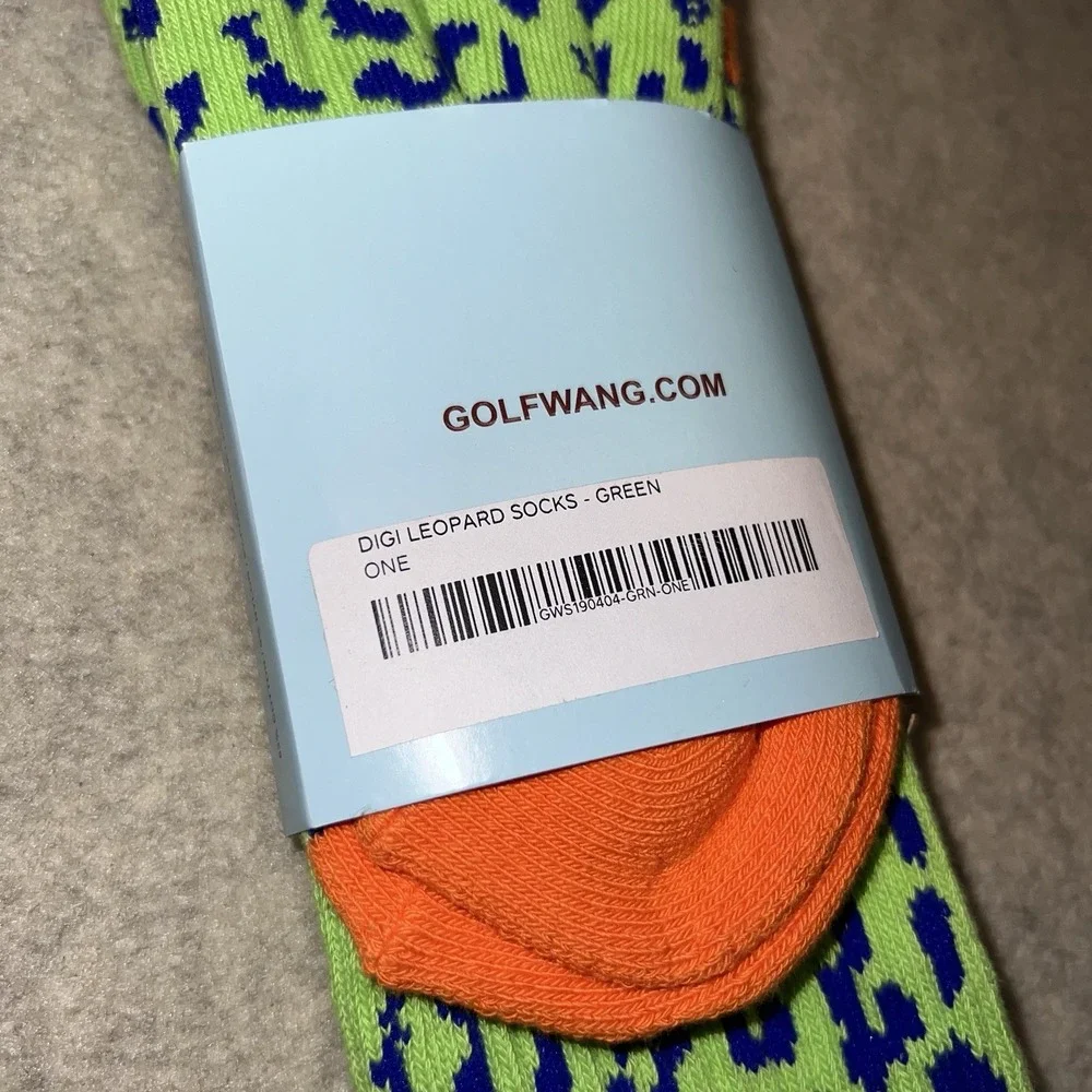 Golf Wang Digi Leopard Crew Socks Green Orange Blue One Size NWT